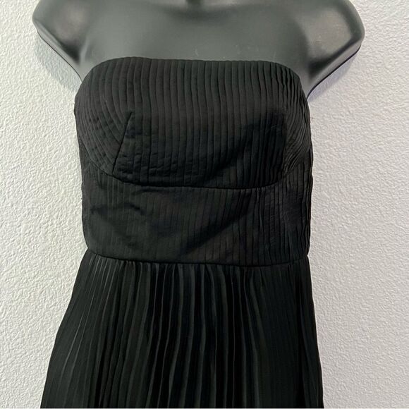 Silk Strapless Pleats Dress Twelfth Street Cynthia Steefe Black Party Cocktail 4 - Picture 4 of 14